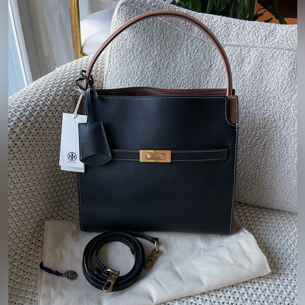 Tory Burch Black and Brown Shoulder Bag